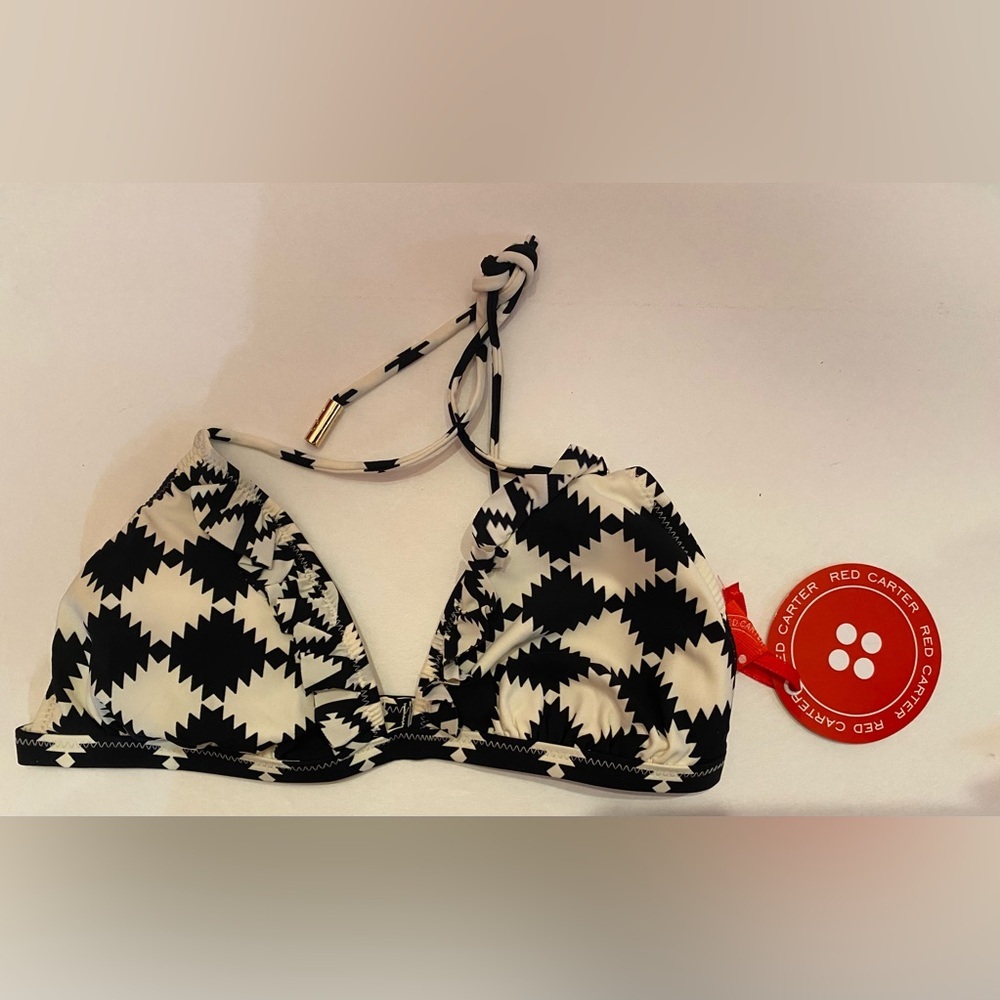NWT‎ Red Carter Bikini Top Black and White Size XS